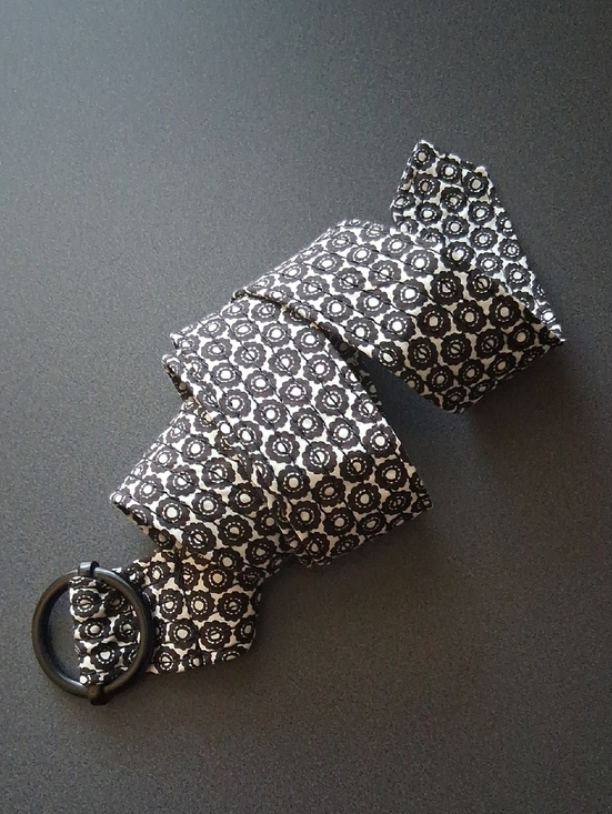 J.Crew M/L 100% SILK Black & White Belt New Without Tag main image 4